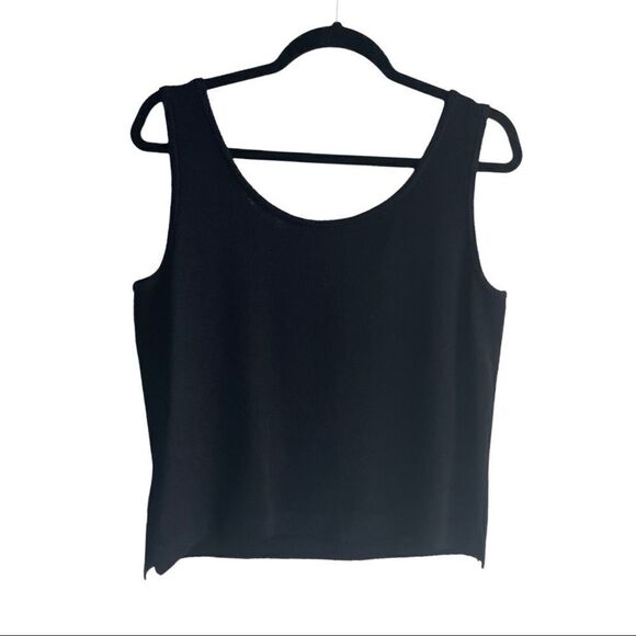 ST JOHN Black Wool Knit Scoop Neck Sleeveless Tank Top Sweater S - Picture 3 of 5